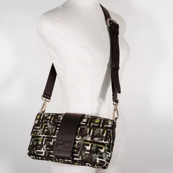 FENDI Mamma bucket Shoulder Bag 7VA472 3WAY Body Clutch Zucca Camouflage P... - Picture 1 of 13